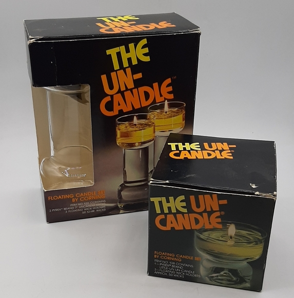 The Un-Candle Floating Candle Set of 3 by Corning Pyrex 7" and 3 1/4" In Boxes - Picture 1 of 6